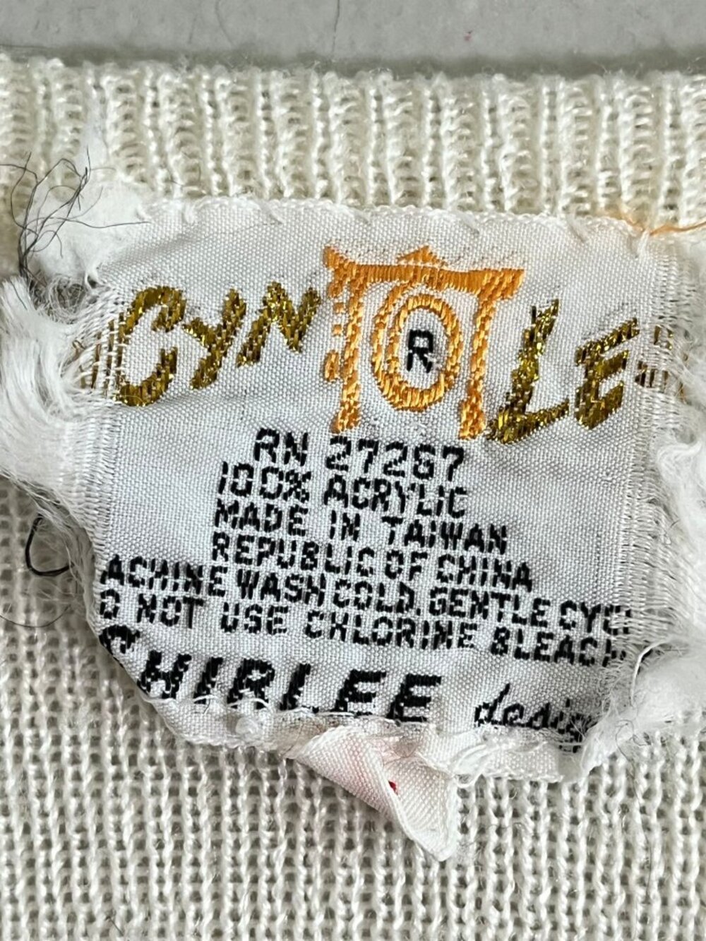 Vintage Giraffe Knit Sweater Cream M Retro Mod Safari 60s Classic Artsy Festival - Picture 4 of 9